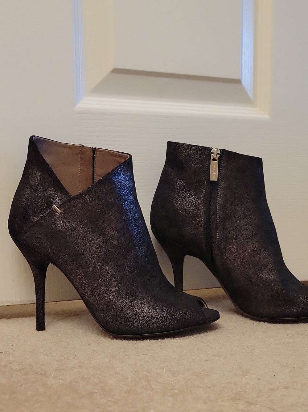 Calvin Klein Women's Black Peep-Toe Ankle Booties